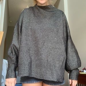 Oversized black shimmer sweater